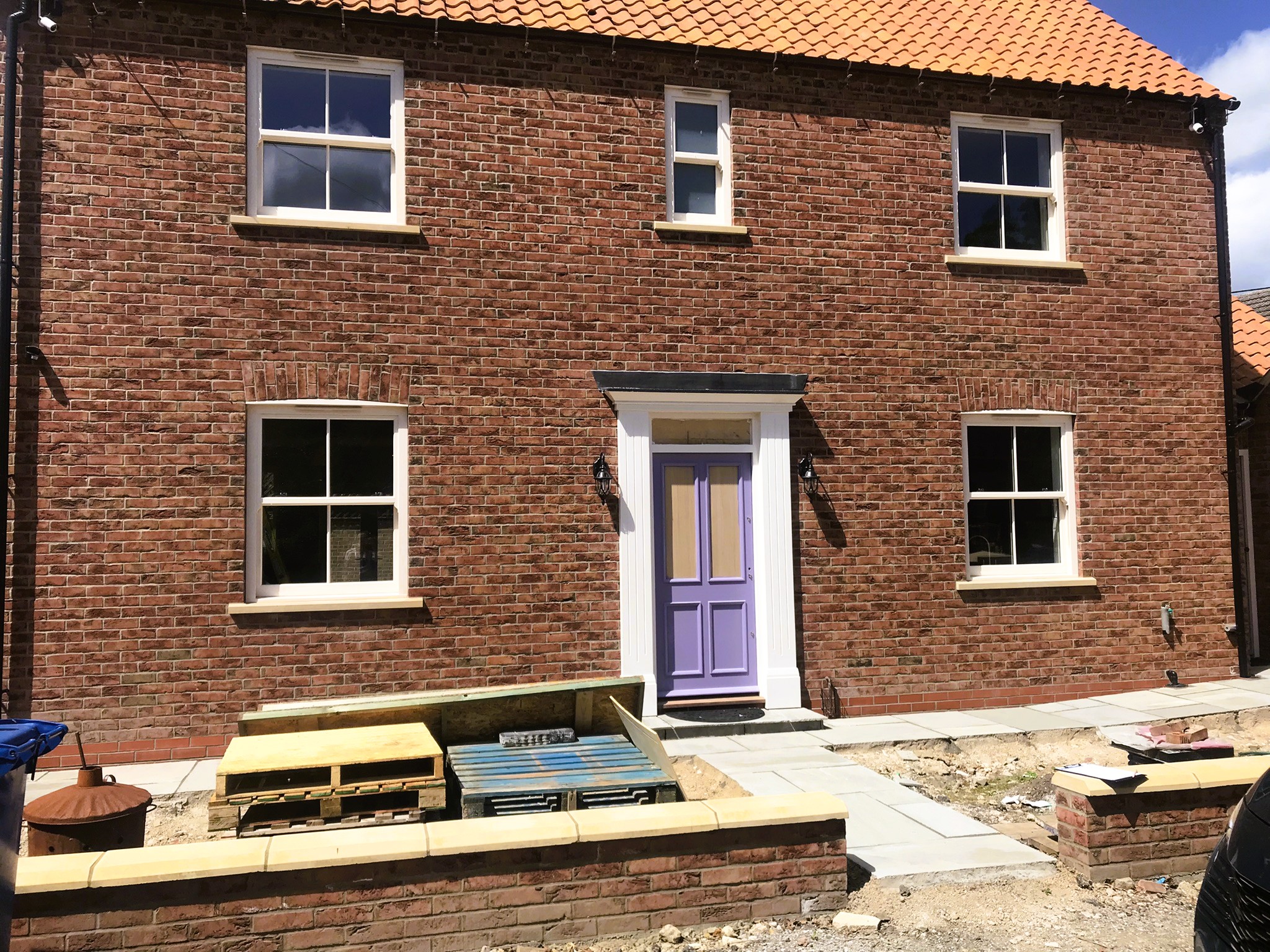 colourful garden design for new build house near Gainsborough and Lincoln. Easy to manage planting